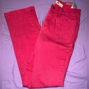 Pink Levis Straight leg Jeans